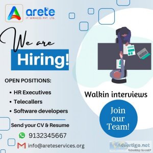 We are hiring jobs for software developers HR executives telecal