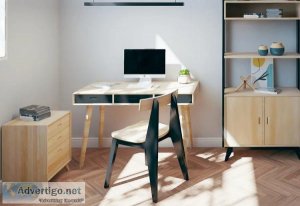 Wood Desk with Drawers Online - Harmonie Workshop Modern