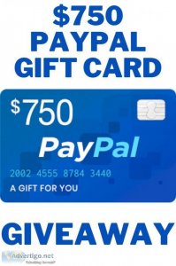 750 PayPal Gift Card Now