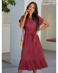 Long Dress for Women Vintage Solid Green Silk Women