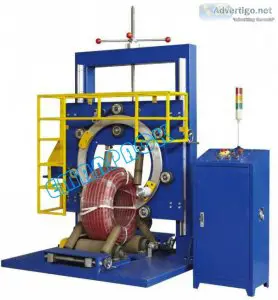 Hose coil wrapper pipe reels wrapping packaging machine