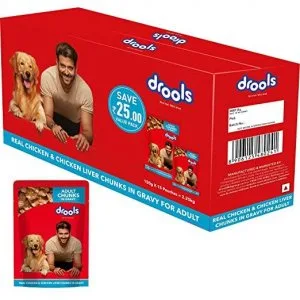 Drools Adult Wet Dog Food Real Chicken and Chicken Liver Chunks 