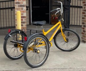 Trike Adult Tricycle 3 wheel Bike with Basket yellow for sale