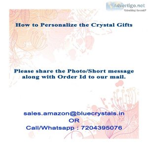 Blue crystal personalized engraved wooden photo frame (10 x 8 in