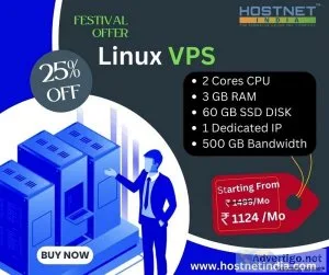 Linux vps server in india - plans starting from ?1124/month