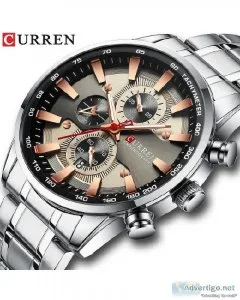 Best CURREN Men s Wristwatch with Stainless Steel Band Fashion Q