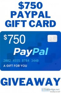 FREE GIVEAWAY Grab a 750 PayPal Gift Card Now