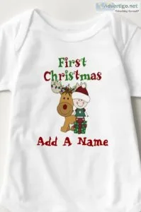 Customize Baby First Christmas Bodysuit Newborn - 24 mos