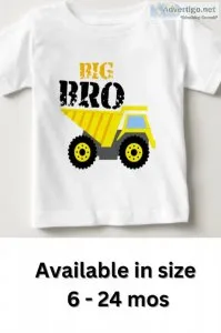 Big Brother Big Bro Construction Yellow Dump Truck Toddler Shirt