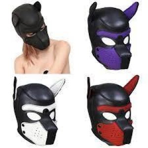 Brand New Fashion Padded Latex Rubber Role Play Dog Mask