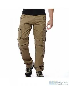 Men Cargo Pants Mens Loose Army Tactical Pants Multi-pocket Trou