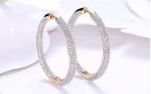 Silver Circle Hoop Earrings For Women