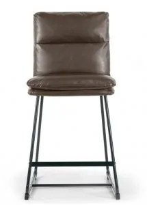 (6) BRAND NEW Brown Upholstered Black Metal Frame Counter Height