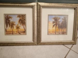 Beautiful Florida Morning Beach Sunrise with Palm Trees Wall Art