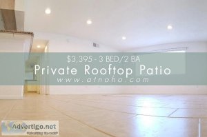 Large 3 Bed2 Ba - Private Rooftop Patio-NoHo Arts