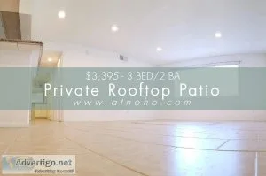 Large 3 Bed2 Ba - Private Rooftop Patio-NoHo Arts