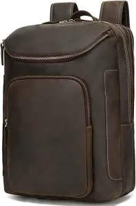 Leather Backpack for Men 16&quot Laptop School Travel Business O