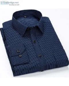 Mens Casual Business Long Sleeved Classic Plaid Striped Shirt