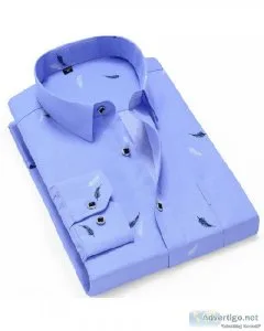 Mens Casual Printed Long Sleeved Soft Beach Slim Fit Shirts