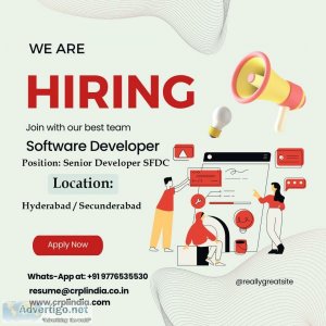 Senior Developer SFDC Jobs in Hyderabad for Experience