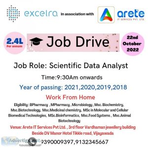 Excelra drive on scientific data analyst