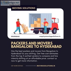 Packers and movers bangalore to hyderabad - get a free estimate