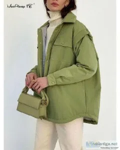 Down Cotton Green Women Thick Warm Winter Oversized Jackets