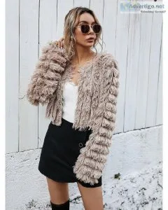 Long Sleeve Warm Casual Faux Fur Jacket Thick Winter Clothes