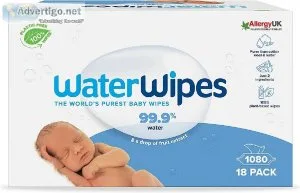 WaterWipes Original Biodegradable Baby Wipes 99.9% Water Based W
