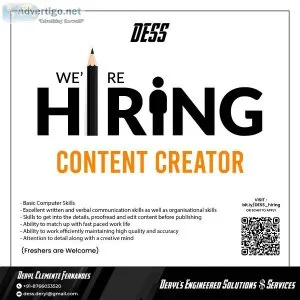 We re Hiring Content creator
