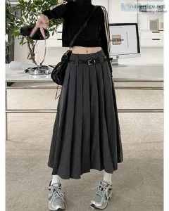 Long Women Autumn Low Rise Preppy Style Casual Korean Vintage Pl
