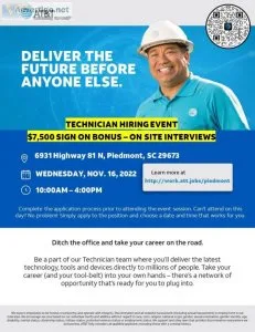 Technician Hiring Event - Piedmont SC
