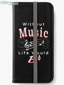 Without Music Life Would &quotB Flat&quot iPhone Wallet