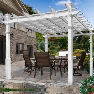 Deluxe Pergola with Canvas Weave for Home and Garden