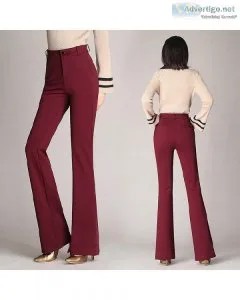 High Waist Flare Pants Elegant Office Lady Comfortable Casual St