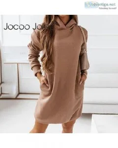 Women Vintage Solid Hoodies Autumn Winter Pockets Loose Hooded S