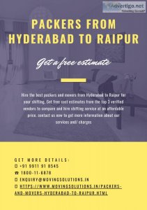 Packers from hyderabad to raipur - get a free estimate