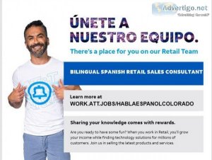 ATandT is Hiring Bilingual Spanish Retail Sales Consultants in L