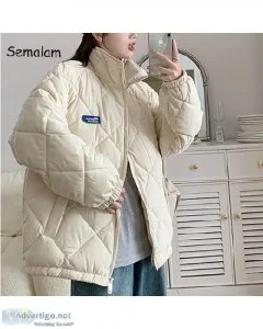 Chic Cotton Padded Women Winter Warm Loose Solid Thicken Down Ja