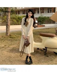 Autumn Sweet Cute Long Sleeve Preppy Style Women Elegant Vintage