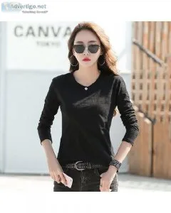 New Women Spring Summer Casual Fashion Simple O-Neck Long Sleeve