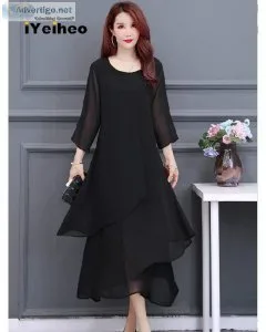 Chiffon Long Summer New Fashion Elegant Ruffles Loose Full Dress