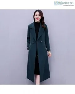 Autumn Winter New Women Long Outerwear Wool Blends Woolen Overco