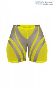 Shop Mesh Illusion Reflective Short Sets For Women - GSUWOO