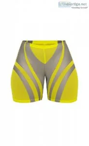 Shop Mesh Illusion Reflective Short Sets For Women - GSUWOO