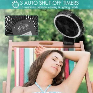 Panergy&reg 8-Inch Clip on Fan With LED Lantern