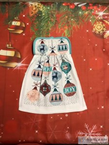 Teal Holiday Ornaments Kitchen Decor