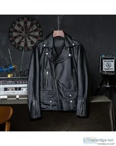 100% Real Cowhide Men Genuine Leather Jacket