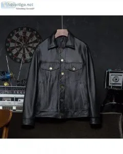 100% Real Cowhide Classical Fashion Men Leather Jacket