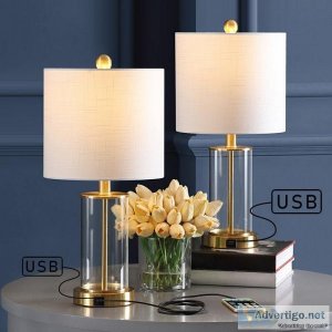 Serkan 21 in table lamp set of 2 USB